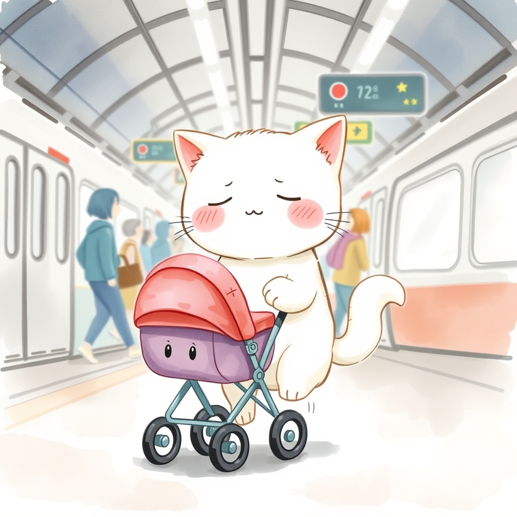 駅を歩くちびちゃん