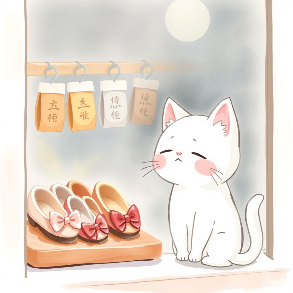 足袋を眺めるちびちゃん