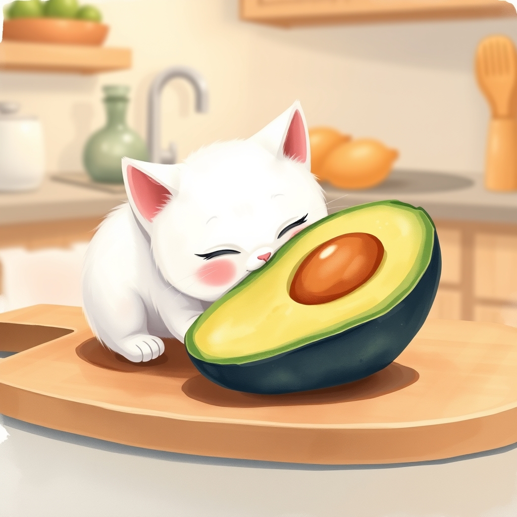 アボカドをじっと見る maomao