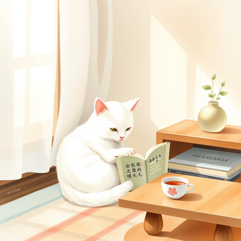 朝、中国語の本を開く maomao